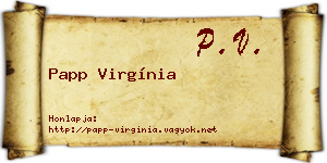 Papp Virgínia névjegykártya